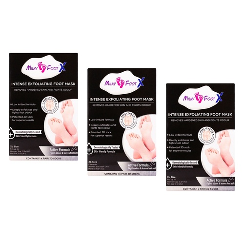 Milky Foot Active Exfoliating Foot Mask XL Pack of 3