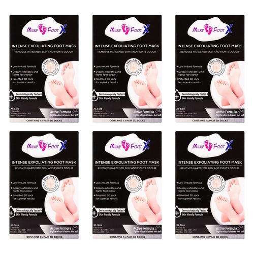 Milky Foot Active Exfoliating Foot Mask XL Pack of 6