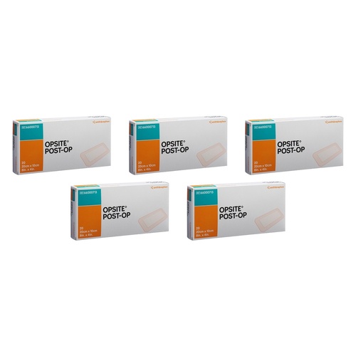 Opsite Post-Op Waterproof Dressing 20cm x 10cm Box of 20 Bundle of 5