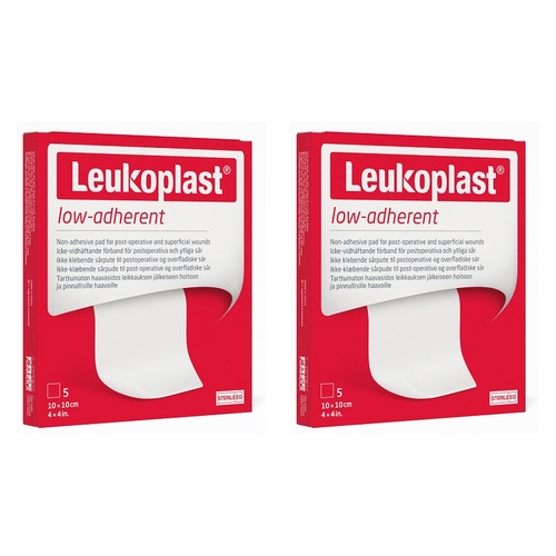 Leuko Leukoplast Low Adherent Sterile Dressing 10cm x 10cm Box of 5 Pack of 2