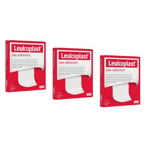Leuko Leukoplast Low Adherent Sterile Dressing 10cm x 10cm Box of 5 Pack of 3