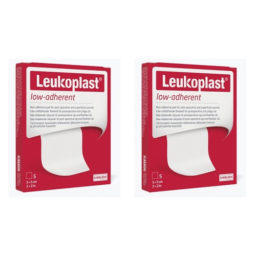 Leuko Leukomed LA Low Adherent Absorbent Dressing 5cm x 5cm Box of 5 Pack of 2