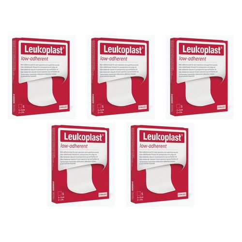 Leuko Leukomed LA Low Adherent Absorbent Dressing 5cm x 5cm Box of 5 Pack of 5