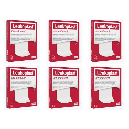 Leuko Leukomed LA Low Adherent Absorbent Dressing 5cm x 5cm Box of 5 Pack of 6