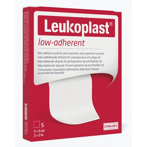 Leuko Leukomed LA Low Adherent Absorbent Dressing 5cm x 5cm Box of 5