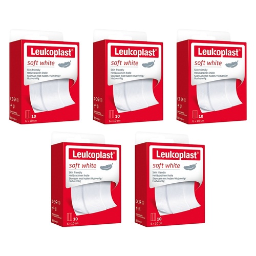 Leukoplast Soft Precut First Aid Dressing 6cm x 10cm Pack of 5