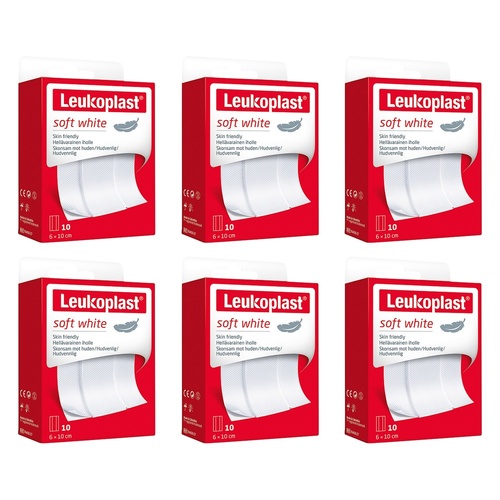 Leukoplast Soft Precut First Aid Dressing 6cm x 10cm Pack of 6