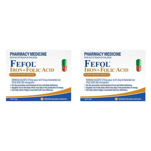 Fefol Iron & Folate Supplement 60 Capsules Pack of 2
