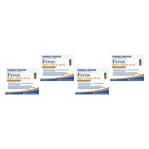 Fefol Iron & Folate Supplement 60 Capsules Pack of 4