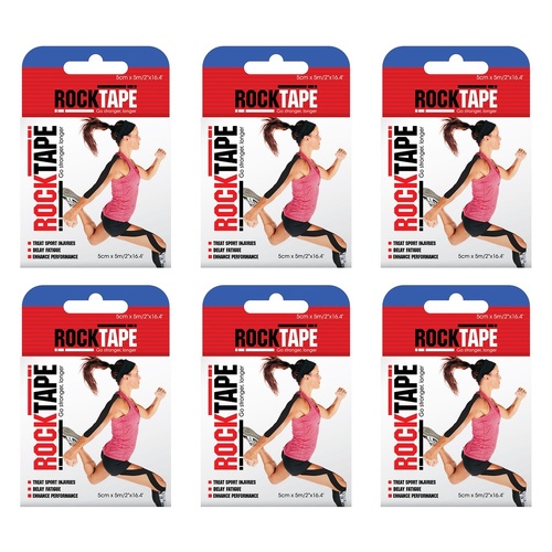 RockTape Kinesiology Sports Tape 5cm x 5m Pack of 6