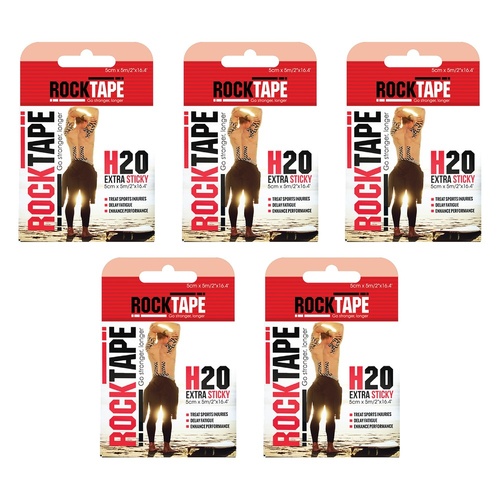 RockTape H2O Beige Sports Tape 5cm x 5m Pack of 5