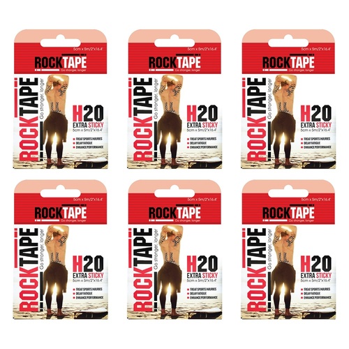 RockTape H2O Beige Sports Tape 5cm x 5m Pack of 6