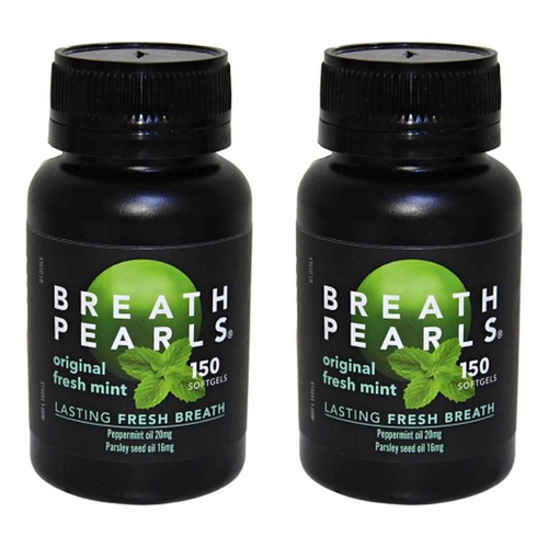 Breath Pearls Large Breath Freshener 150 Pack Bundle of 2