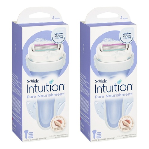 Schick Intuition Pure Nourishment Razor Kit with 2 Cartridges Pack of 2