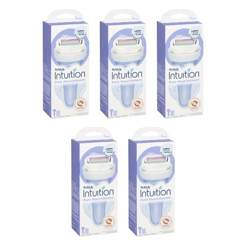 Schick Intuition Pure Nourishment Razor Kit with 2 Cartridges Pack of 5