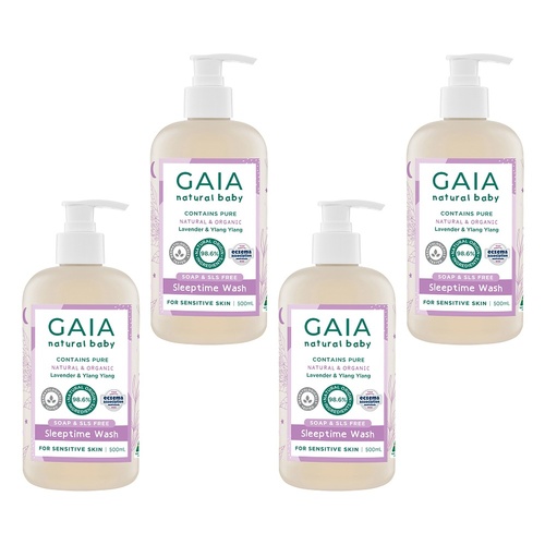 GAIA Natural Baby Sleeptime Wash 500mL Pack of 4