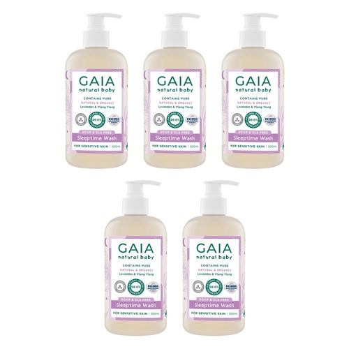 GAIA Natural Baby Sleeptime Wash 500mL Pack of 5