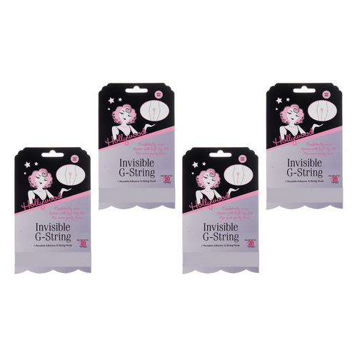 Hollywood Fashion Secrets Invisible G String Reusable Nude No VPL XS/S Pack of 4