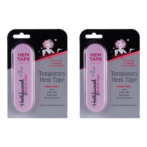 Hollywood Fashion Secrets Temporary Hem Tape 18 Strips No Sew Pack of 2