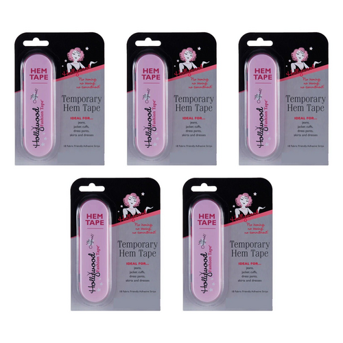 Hollywood Fashion Secrets Temporary Hem Tape 18 Strips No Sew Pack of 5