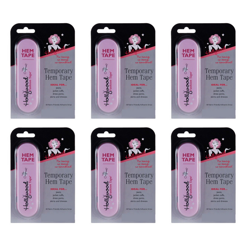 Hollywood Fashion Secrets Temporary Hem Tape 18 Strips No Sew Pack of 6