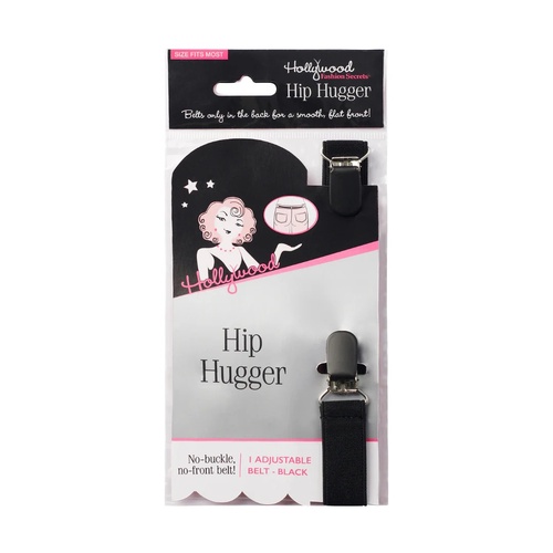Hollywood Fashion Secrets Hip Hugger Adjustable Belt No Buckle Black