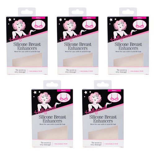 Hollywood Fashion Secrets Silicone Breast Enhancers Small Push Up Inserts Pack of 5