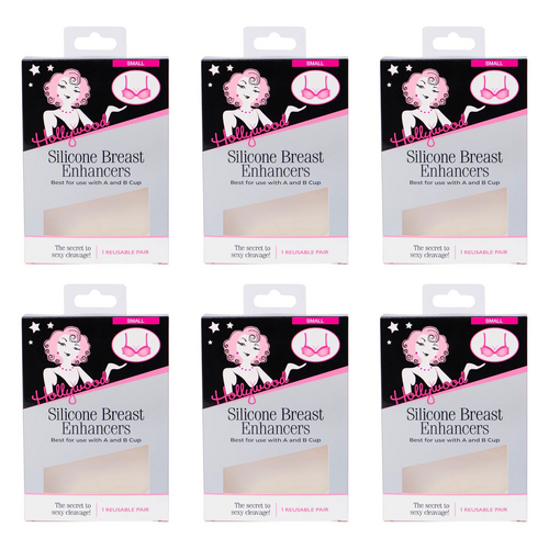 Hollywood Fashion Secrets Silicone Breast Enhancers Small Push Up Inserts Pack of 6