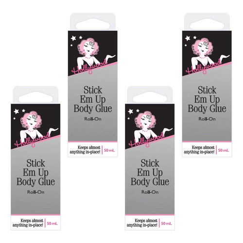 Hollywood Fashion Secrets Stick Em Up Body Glue Roll On 50ml Pack of 4