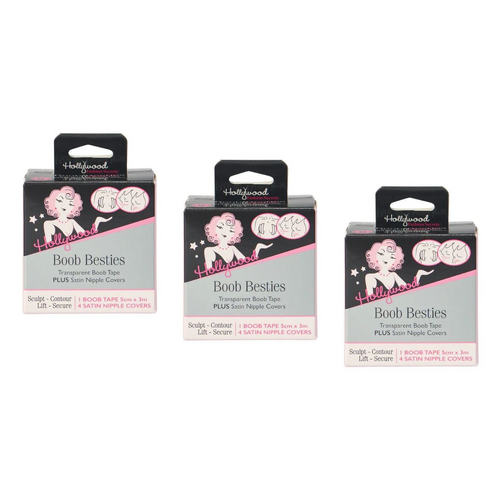 Hollywood Fashion Secrets Boob Besties Breast Tape Nipple Covers Set Pack of 3
