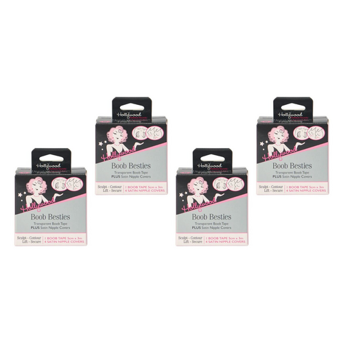 Hollywood Fashion Secrets Boob Besties Breast Tape Nipple Covers Set Pack of 4