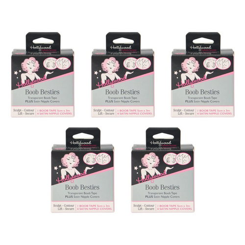 Hollywood Fashion Secrets Boob Besties Breast Tape Nipple Covers Set Pack of 5