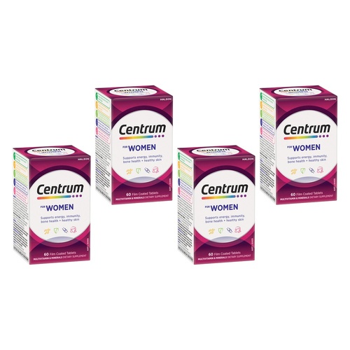 Centrum for Women Multivitamin 60 Tablets Pack of 4