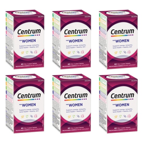 Centrum for Women Multivitamin 60 Tablets Pack of 6