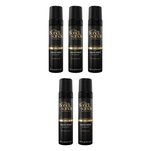 Bondi Sands Liquid Gold Self Tanning Foam Golden 200mL Pack of 5