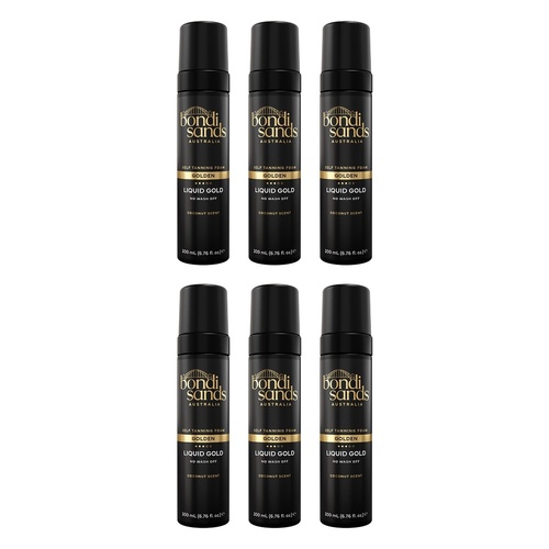 Bondi Sands Liquid Gold Self Tanning Foam Golden 200mL Pack of 6