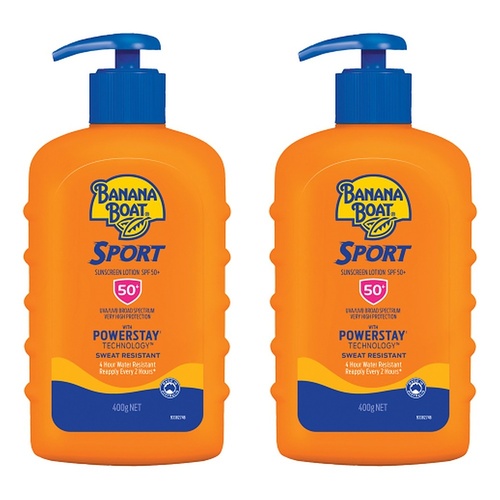 Banana Boat Sport Sunscreen SPF50+ 400g Pack of 2