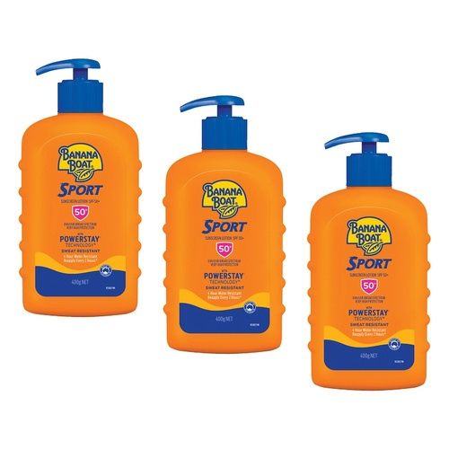 Banana Boat Sport Sunscreen SPF50+ 400g Pack of 3