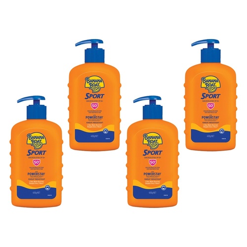 Banana Boat Sport Sunscreen SPF50+ 400g Pack of 4