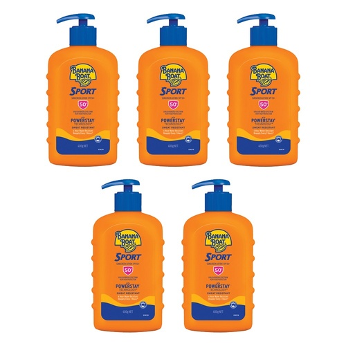 Banana Boat Sport Sunscreen SPF50+ 400g Pack of 5