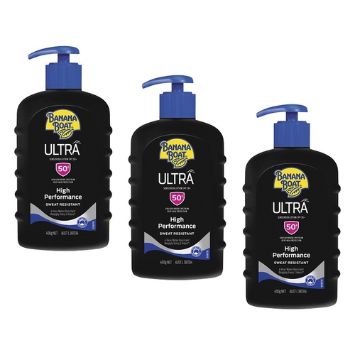 Banana Boat Ultra Sunscreen SPF50+ 400g Pack of 3