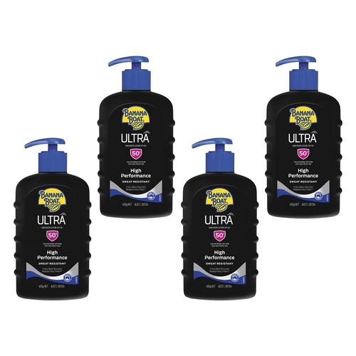 Banana Boat Ultra Sunscreen SPF50+ 400g Pack of 4