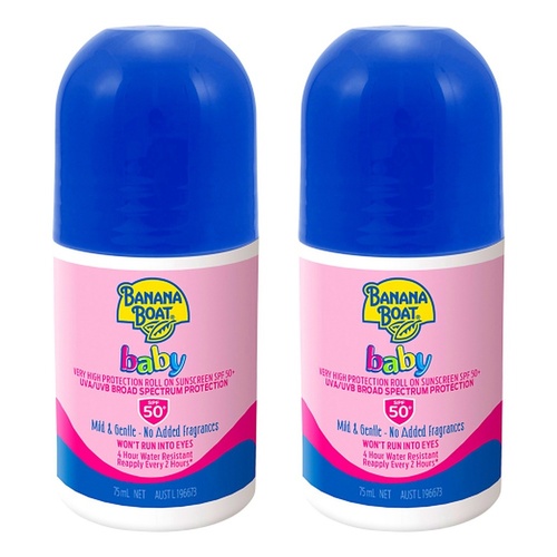 Banana Boat Baby Roll-On SPF 50+ 75mL Pack of 2
