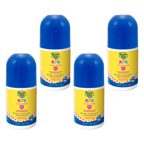 Banana Boat Kids Roll-On SPF 50+ 75mL Pack of 4