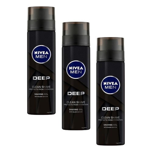 NIVEA Men Deep Shaving Gel 200mL Pack of 3