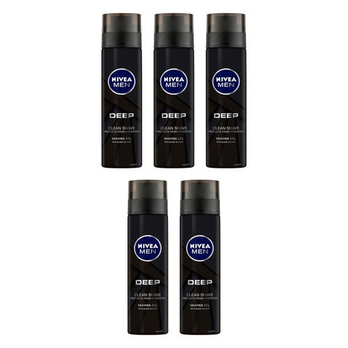 NIVEA Men Deep Shaving Gel 200mL Pack of 5
