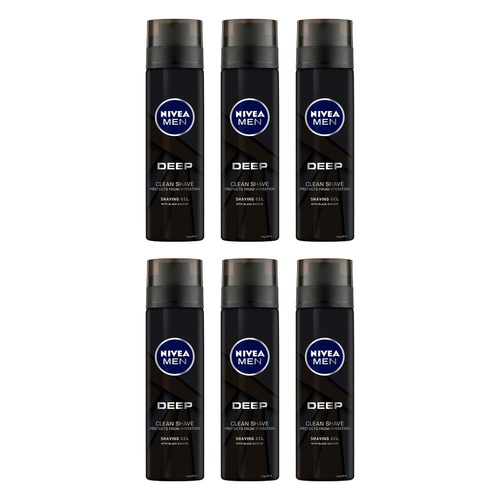 NIVEA Men Deep Shaving Gel 200mL Pack of 6