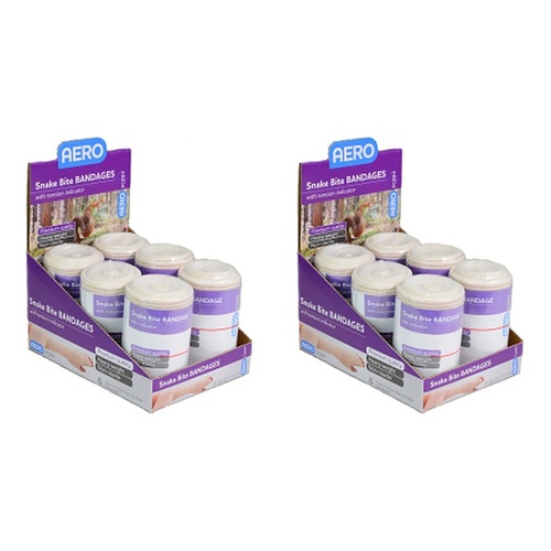 AERO Snake Bite Bandage 10cm x 10.5m x 6 Bundle of 2