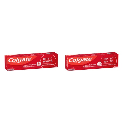 Colgate Optic White Stain Fighter Toothpaste Everyday Mint 140g Pack of 2