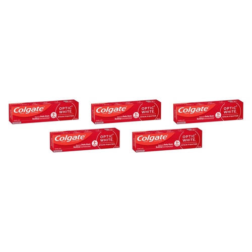 Colgate Optic White Stain Fighter Toothpaste Everyday Mint 140g Pack of 5